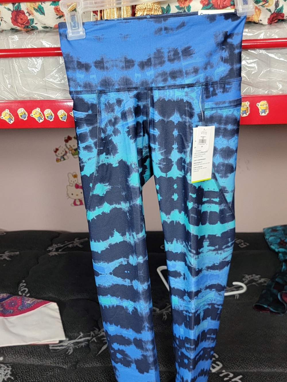 Old Navy Blue & Teal Tie-Dye Active Leggings Size XS
